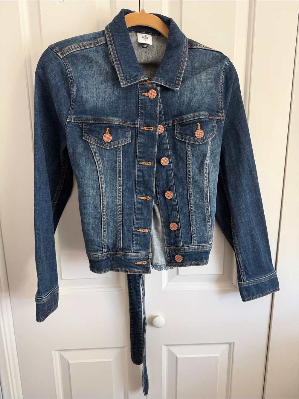 Stylish Dark Blue Button-Front Denim Jacket